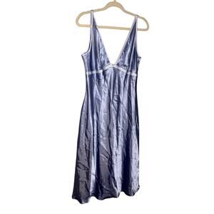 Etienne powder blue silky slip nightgown